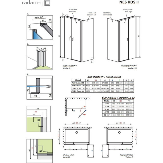 Душевое ограждение Radaway Nes Black KDS II + S2 120х80 см L, черный/прозрачное - фото 7