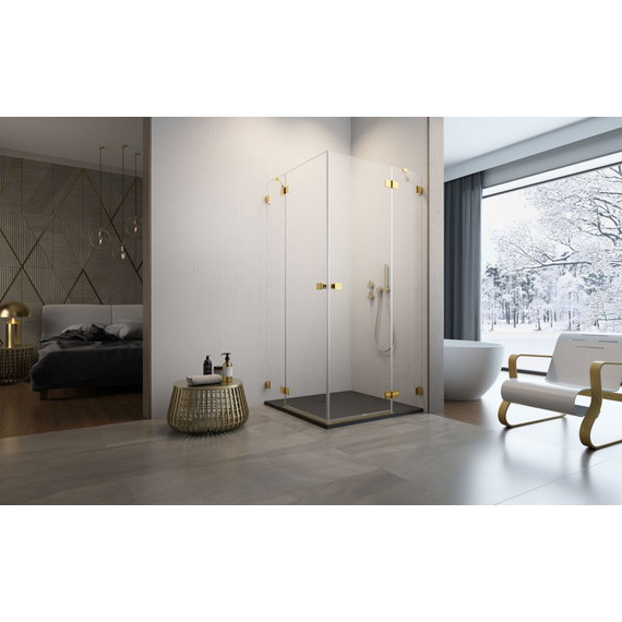 Душевое ограждение Radaway Essenza Pro Gold KDD 100х100 см, золото/прозрачное - фото 2