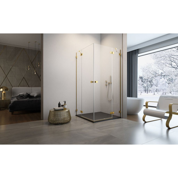 Душевое ограждение Radaway Essenza Pro Gold KDD 100х100 см, золото/прозрачное - фото 3