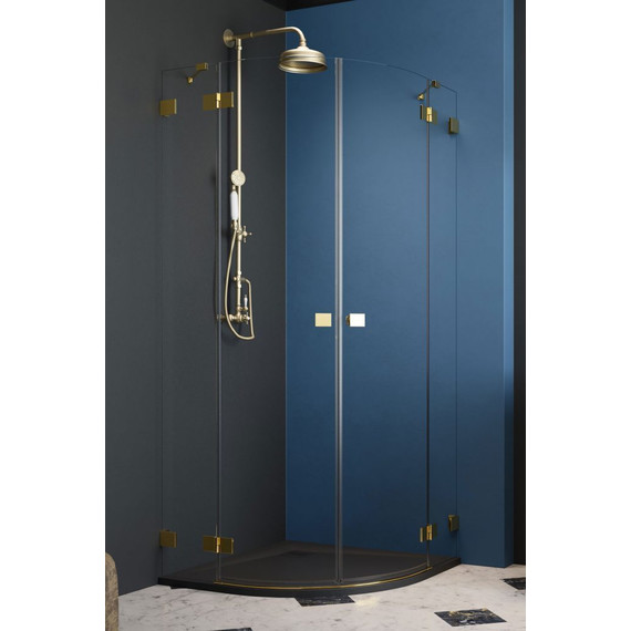 Душевое ограждение Radaway Essenza Pro Gold PDD 100х100 см, золото/прозрачное - фото 