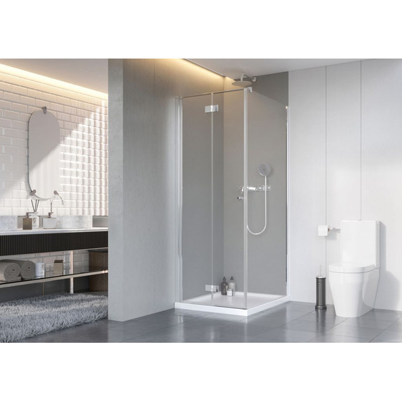 Душевое ограждение Radaway Nes 8 KDJ B + S1 80х80 см L (стекло 8 мм), хром/прозрачное - фото 2