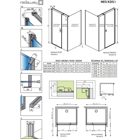 Душевое ограждение Radaway Nes KDS I + S3 120х100 см L, хром/прозрачное - фото 10