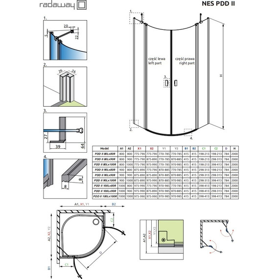 Душевое ограждение Radaway Nes PDD II 80х80 см, хром/прозрачное - фото 7