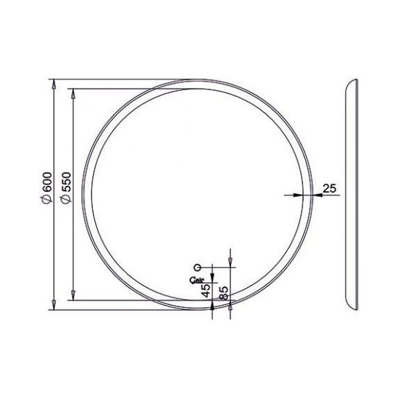Зеркало Gair Like 60 см с антизапотевателем - фото 3