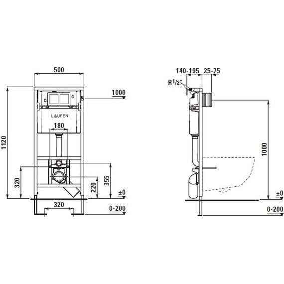 Инсталляция для подвесного унитаза Laufen Lis CW1 8.9466.0.000.000.1 - фото 4
