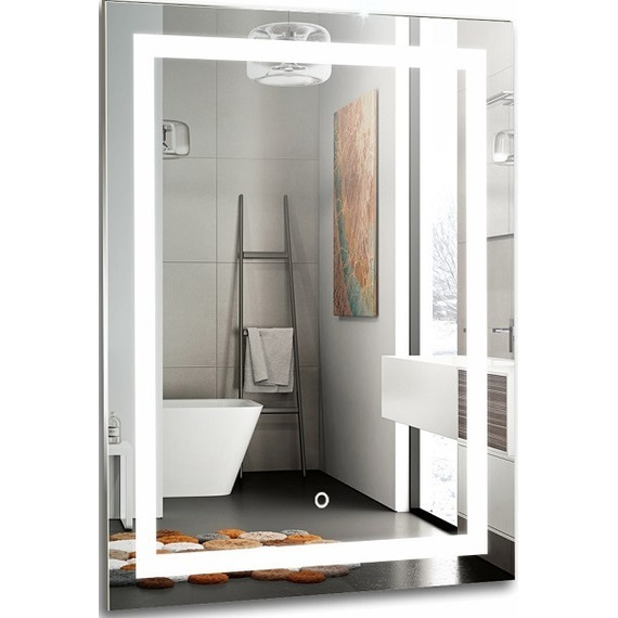 Зеркало Azario Рига 60 см с Led-подсветкой, часами, подогревом и сенсорным выключателем - фото 2