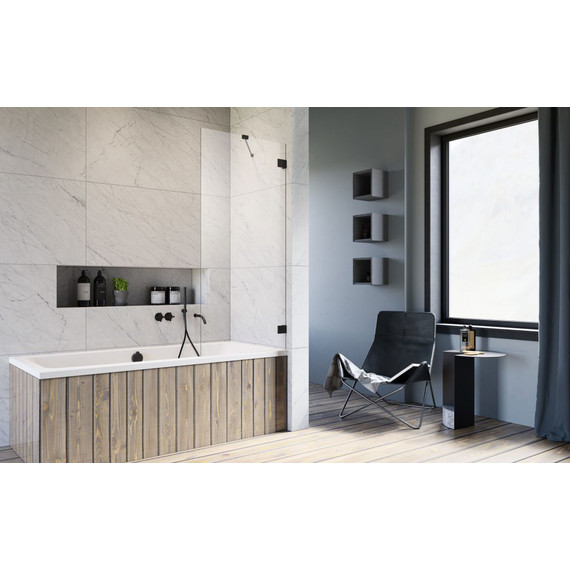 Шторка для ванны Radaway Essenza Pro Black PNJ II 60 см 10101060-54-01, черный/прозрачное - фото 2