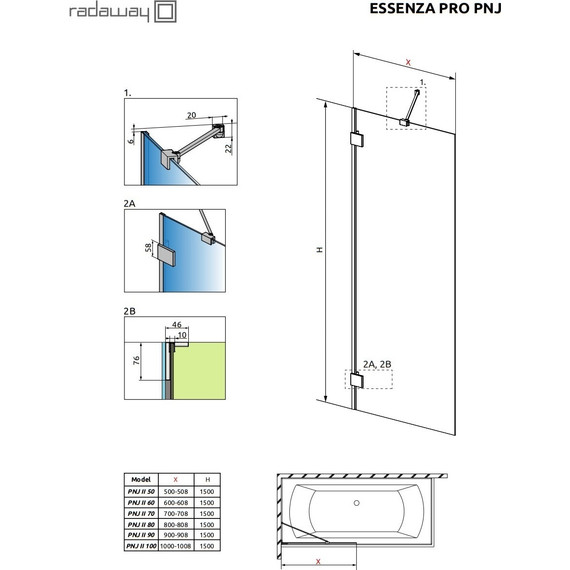 Шторка для ванны Radaway Essenza Pro PNJ II 70 см 10101070-01-01, хром/прозрачное - фото 4