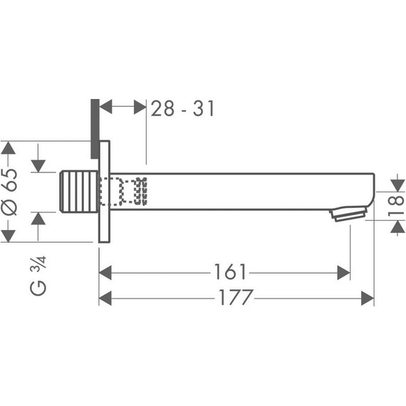 Излив для ванны Hansgrohe Metris S 14420000 - фото 2