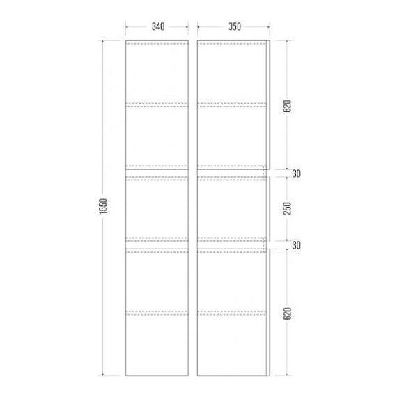 Пенал подвесной Mirsant Next 340 35 см (универсальный) белый - фото 4