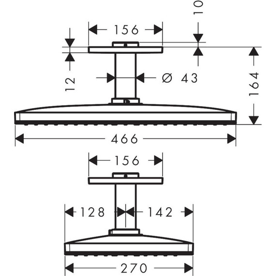 Верхний душ Hansgrohe Rainmaker Select 460 1jet 24002400, латунь/стекло, белый/хром - фото 2