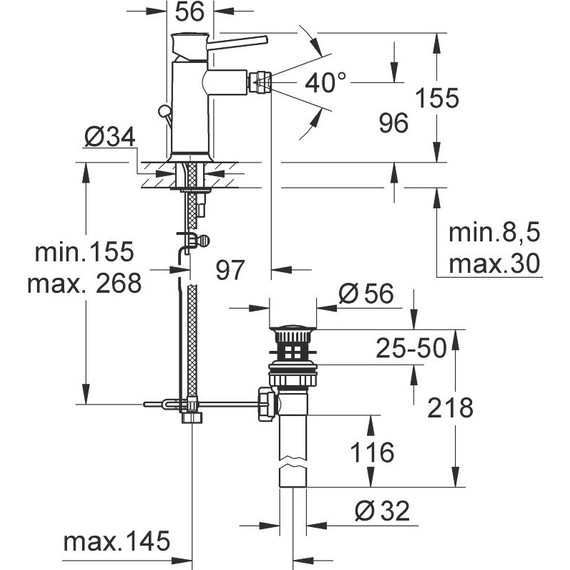 Смеситель для биде Grohe BauClassic 32864000 - фото 2