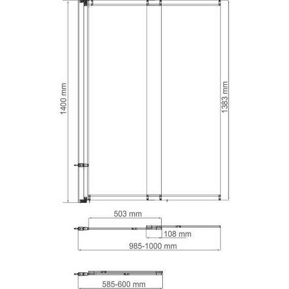 Шторка для ванны WasserKraft Dill 100 см 61S02-100, чёрный/прозрачное - фото, картинка 2 Шторка для ванны WasserKraft Dill 100 см 61S02-100, чёрный/прозрачное - фото 2