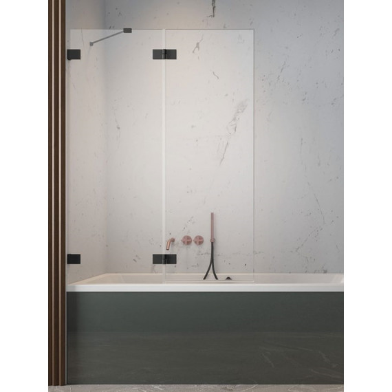 Шторка для ванны Radaway Essenza Pro Black PND II 130 см 10102130-54-01L, черный/прозрачное - фото 