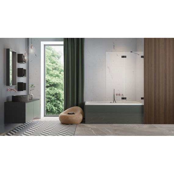 Шторка для ванны Radaway Essenza Pro Black PND II 110 см 10102110-54-01R, черный/прозрачное - фото, картинка 2 Шторка для ванны Radaway Essenza Pro Black PND II 110 см 10102110-54-01R, черный/прозрачное - фото 2