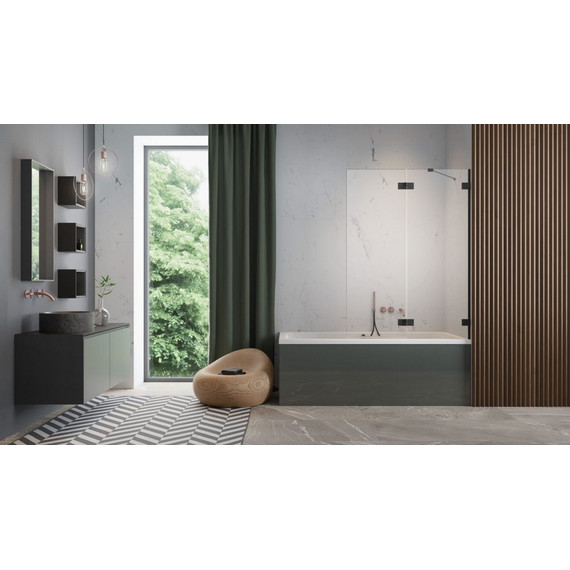 Шторка для ванны Radaway Essenza Pro Black PND II 120 см 10102120-54-01R, черный/прозрачное - фото 3