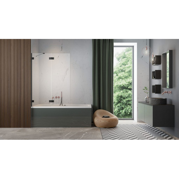 Шторка для ванны Radaway Essenza Pro Black PND II 110 см 10102110-54-01L, черный/прозрачное - фото 3