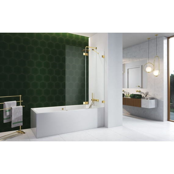 Шторка для ванны Radaway Essenza Pro Gold PND II 140 см 10102140-09-01R, золото/прозрачное - фото 2