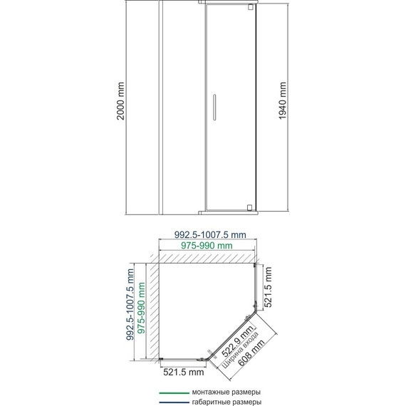 Душевое ограждение WasserKraft Leine 100х100 см 35P38, хром/прозрачное - фото 5