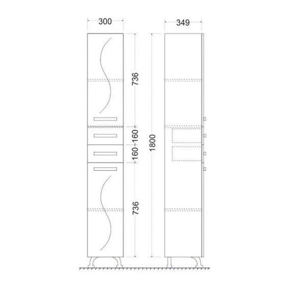 Пенал напольный Mirsant Сандра 30 см (универсальный) белый - фото 4