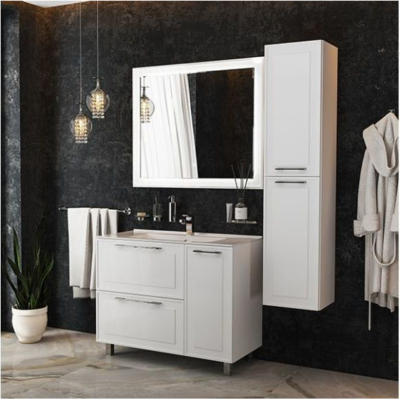 Пенал подвесной Mirsant Адель 35 см (универсальный) белый - фото 4