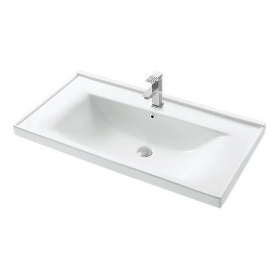 Тумба подвесная с раковиной Mirsant Fuji 100 см с доводчиком, белый - фото, картинка 4 Тумба подвесная с раковиной Mirsant Fuji 100 см с доводчиком, белый - фото 4