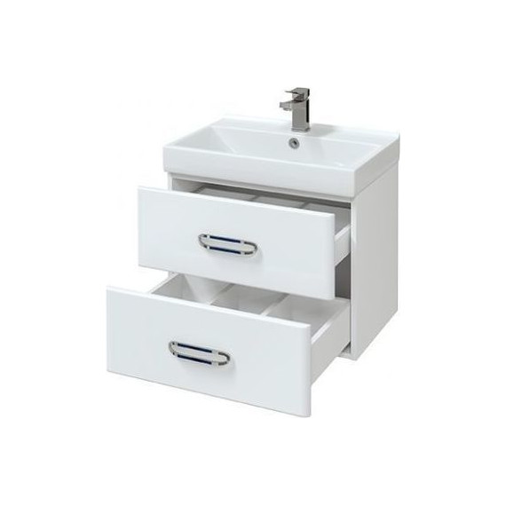 Тумба подвесная с раковиной Mirsant Fuji 60 см с доводчиком, белый - фото, картинка 2 Тумба подвесная с раковиной Mirsant Fuji 60 см с доводчиком, белый - фото 2