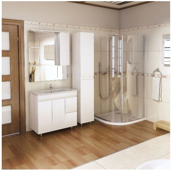 Пенал напольный Mirsant Next 340 35 см (универсальный) белый - фото 3