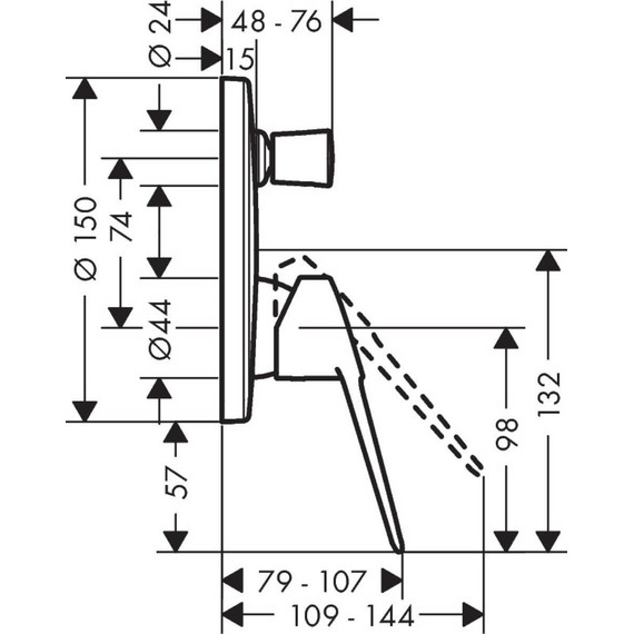 Смеситель для ванны Hansgrohe Novus Loop 71345000 - фото 3