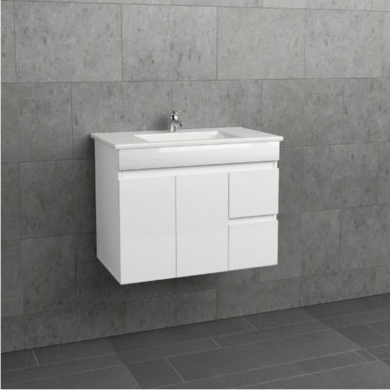 Тумба подвесная с раковиной Mirsant Next 100/1 см (раковина Premier 1000), белый - фото 3