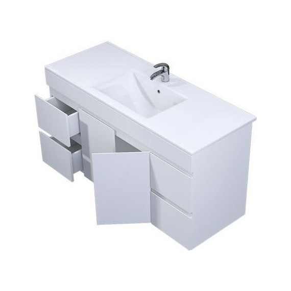 Тумба подвесная с раковиной Mirsant Next 120 см (раковина Next 120), белый - фото, картинка 3 Тумба подвесная с раковиной Mirsant Next 120 см (раковина Next 120), белый - фото 3