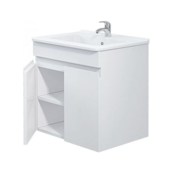Тумба подвесная с раковиной Mirsant Next 60 см (раковина Next 60), белый - фото, картинка 2 Тумба подвесная с раковиной Mirsant Next 60 см (раковина Next 60), белый - фото 2