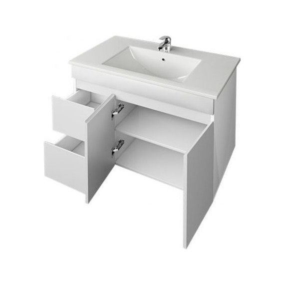 Тумба подвесная с раковиной Mirsant Next 80/1 см (раковина Premier 800), белый - фото 3