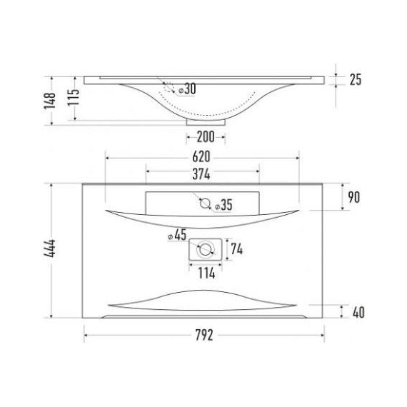 Тумба подвесная с раковиной Mirsant Next 80/1 см (раковина Premier 800), белый - фото 5