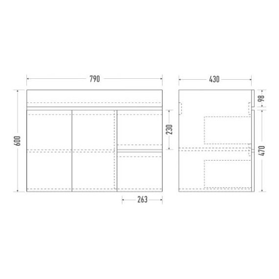 Тумба подвесная с раковиной Mirsant Next 80/1 см (раковина Premier 800), белый - фото 6