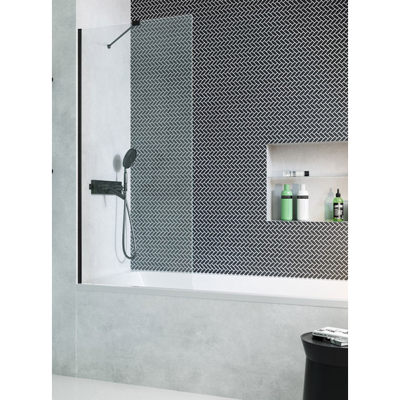 Шторка для ванны Radaway Modo New Black PNJ II 80 см 10006080-54-01 (стекло 8 мм), черный/прозрачное - фото 