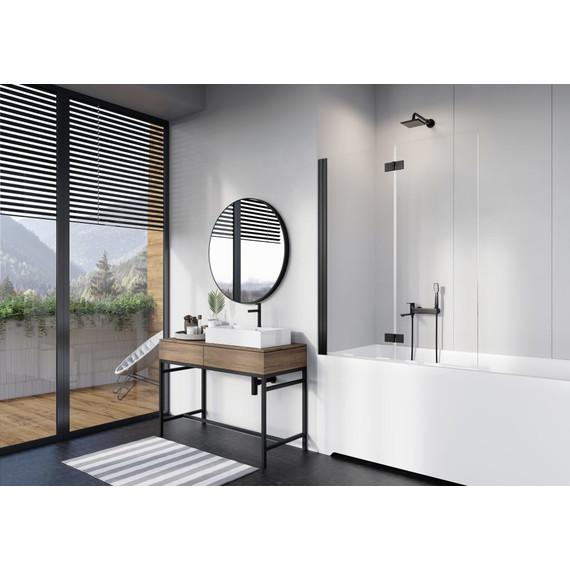 Шторка для ванны Radaway Nes 8 Black PND I 100 см 10060100-54-01L (стекло 8 мм), черный/прозрачное - фото 2