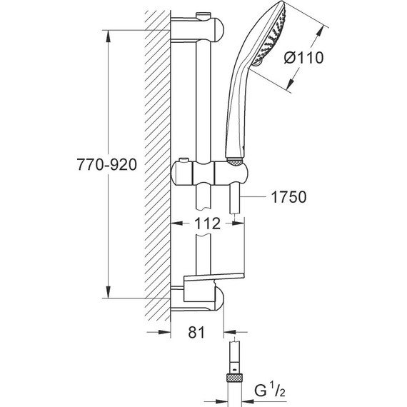 Душевой гарнитур Grohe Euphoria 110 Champagne 900 мм 27227001 - фото 2