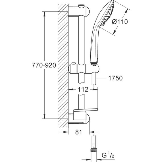 Душевой гарнитур Grohe Euphoria 900 мм 27226001 - фото 2