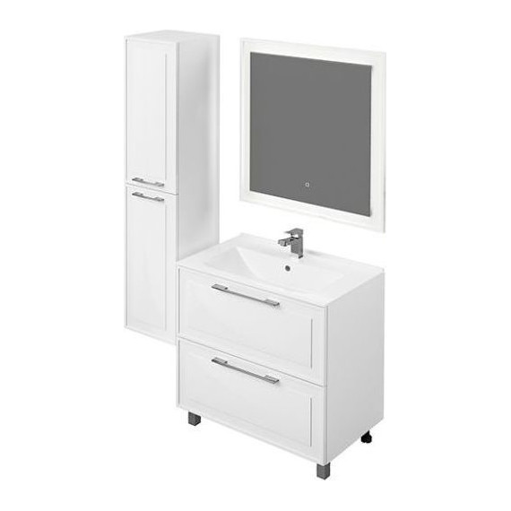 Тумба напольная с раковиной Mirsant Адель 80 см (раковина More 80) белый - фото 6