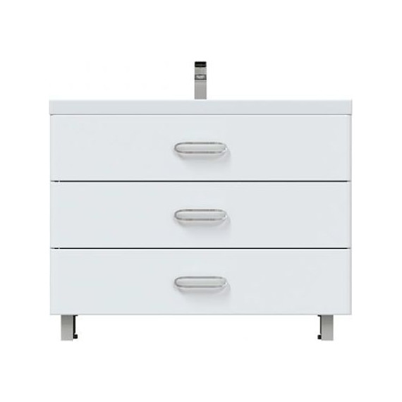 Тумба напольная с раковиной Mirsant Fuji 100 см с доводчиком, белый - фото 2