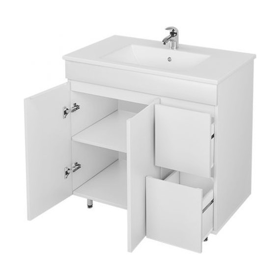 Тумба напольная с раковиной Mirsant Next 80 см (раковина Premier 800), белый - фото, картинка 2 Тумба напольная с раковиной Mirsant Next 80 см (раковина Premier 800), белый - фото 2