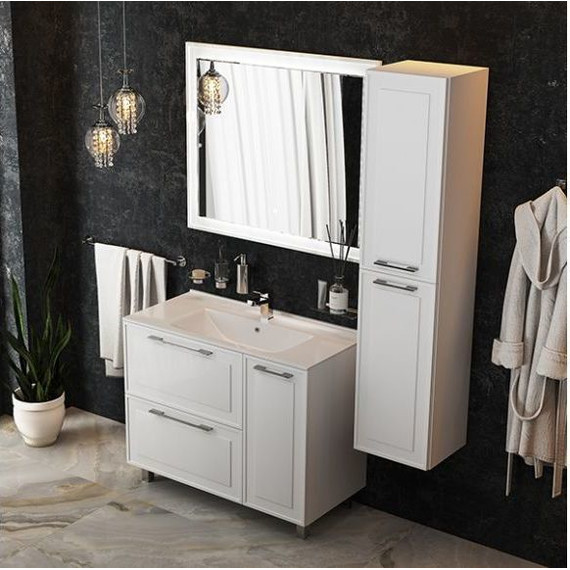 Тумба напольная с раковиной Mirsant Адель 100 см (раковина More 100) белый - фото 9