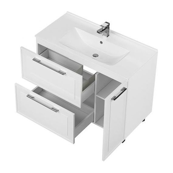 Тумба напольная с раковиной Mirsant Адель 100 см (раковина More 100) белый - фото 3