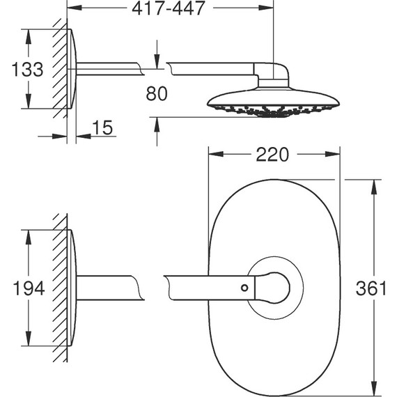 Верхний душ Grohe Rainshower DUO 360 26254000 - фото 3