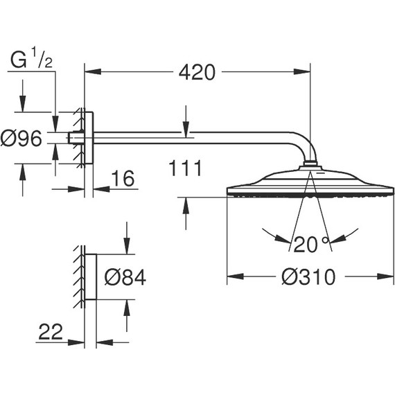 Верхний душ Grohe Rainshower 310 SmartConnect 26640000 - фото 5
