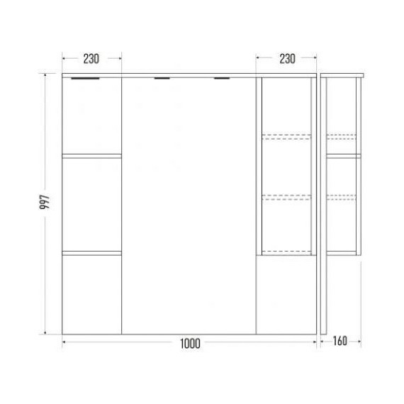 Зеркало-шкаф Mirsant Next 100 см R - фото 3