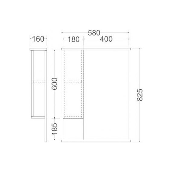 Зеркало-шкаф Mirsant Next 60 см R - фото 2