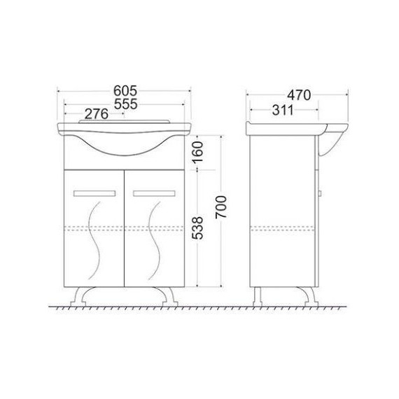 Тумба напольная с раковиной Mirsant Сандра 60 см, белый - фото, картинка 4 Тумба напольная с раковиной Mirsant Сандра 60 см, белый - фото 4