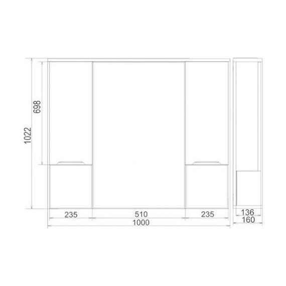 Зеркало-шкаф Mirsant Soho 100 см - фото, картинка 3 Зеркало-шкаф Mirsant Soho 100 см - фото 3